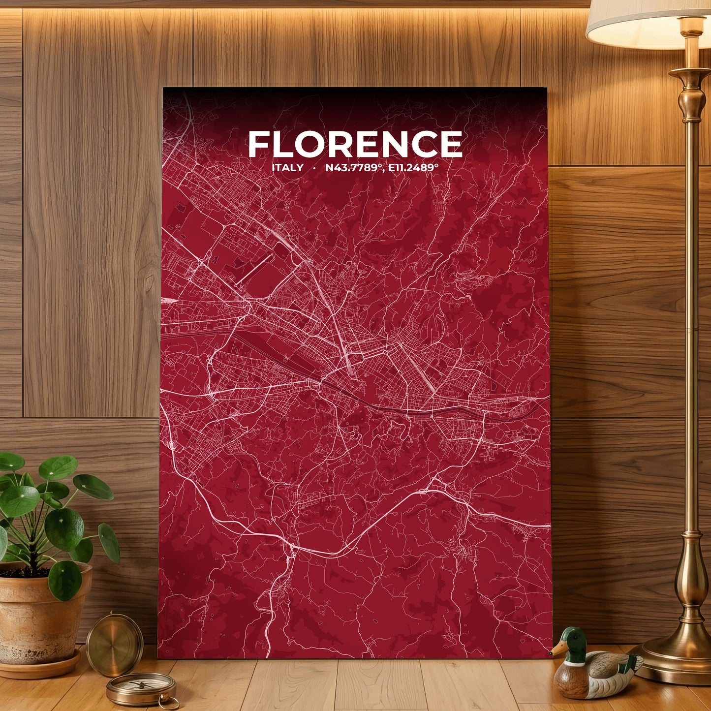 Florence Garnet Map Poster