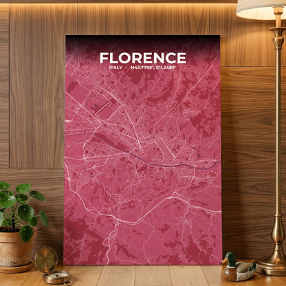 Florence Scarlet Map Poster