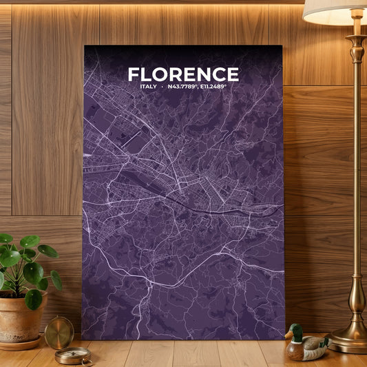 Florence Dusk Map Poster