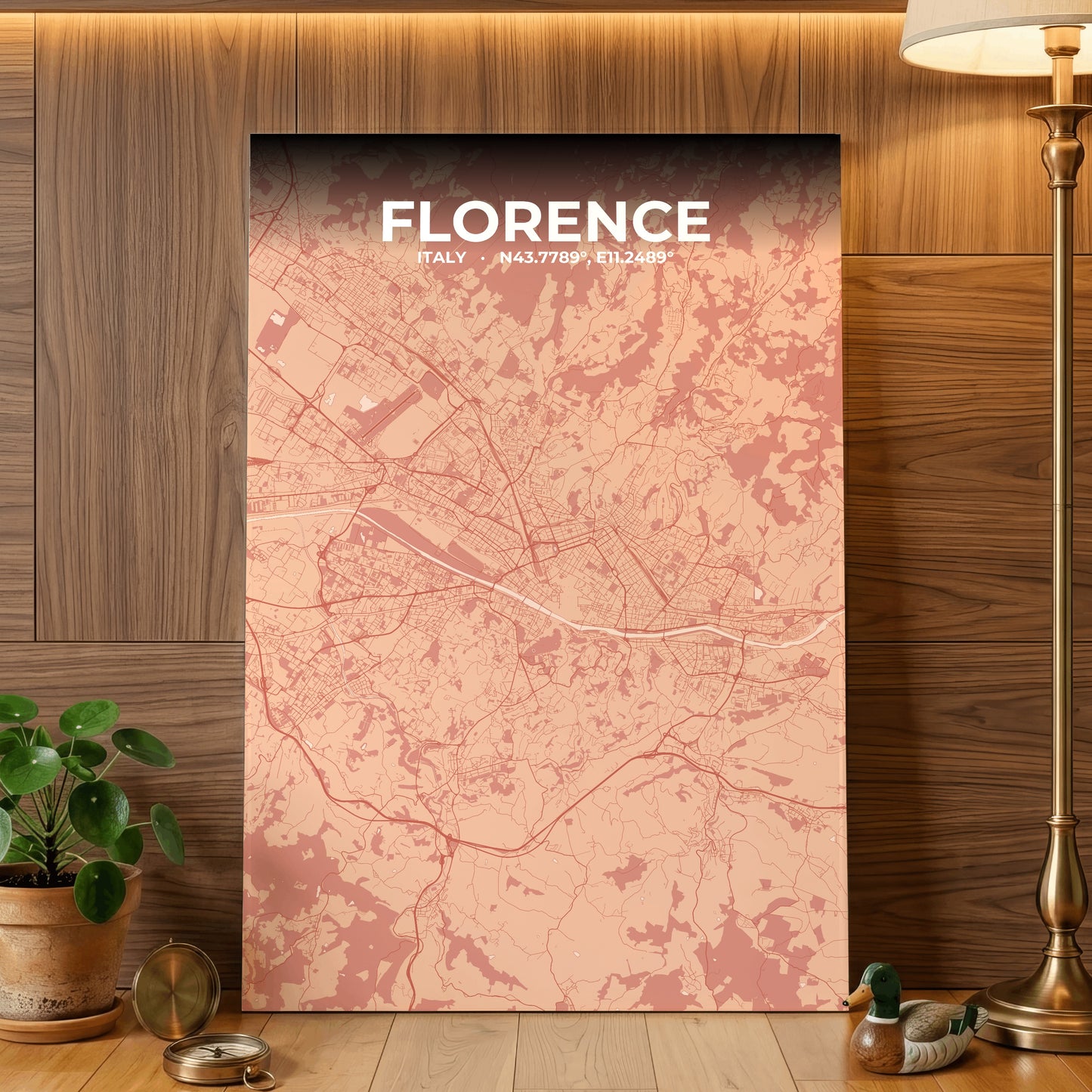 Florence Blush Map Poster