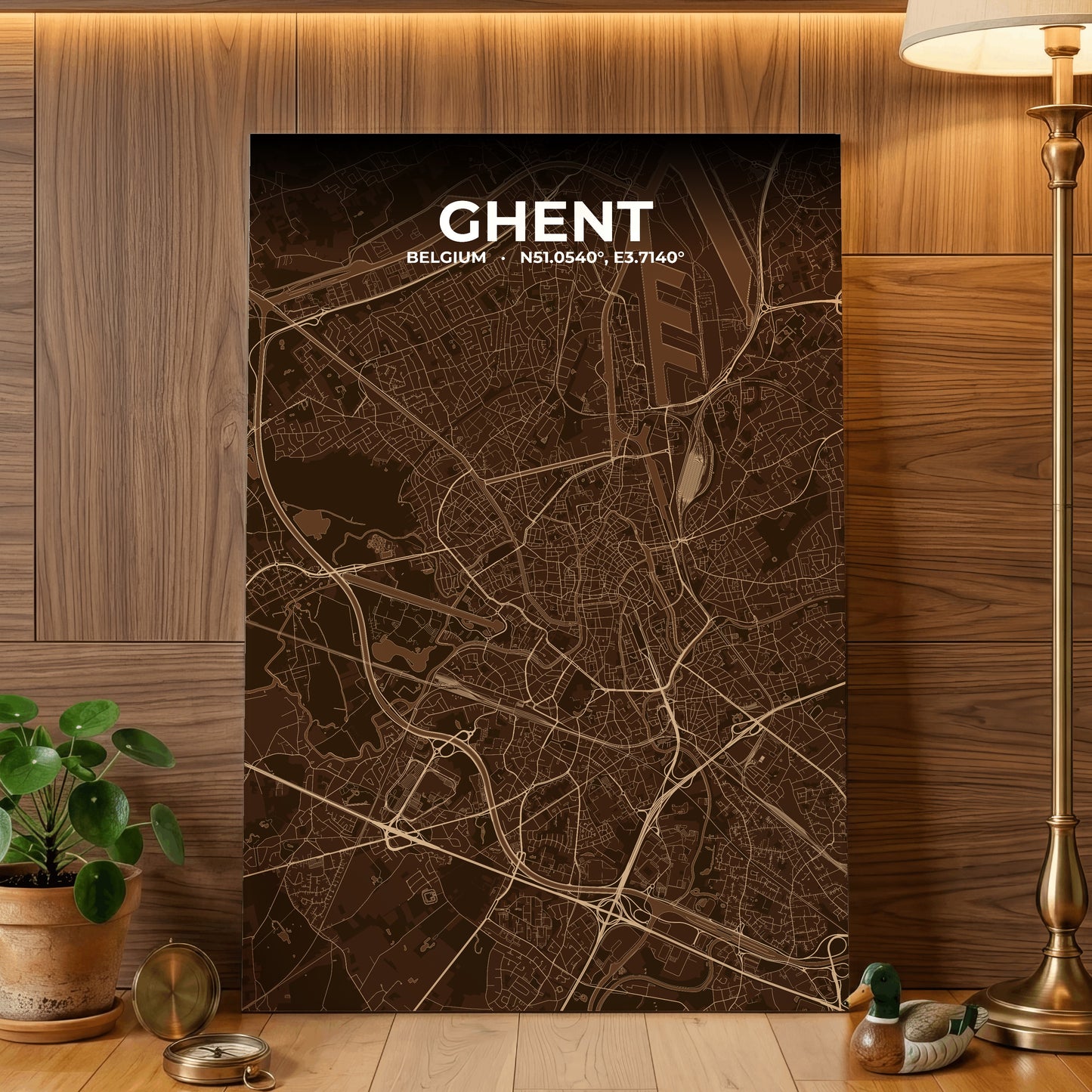 Ghent Plum Map Poster