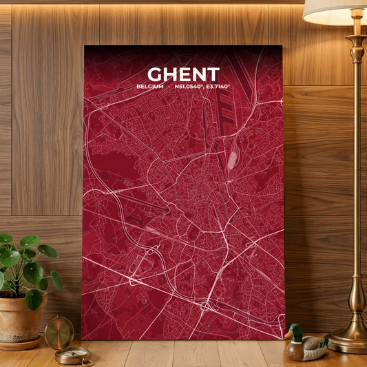Ghent Garnet Map Poster