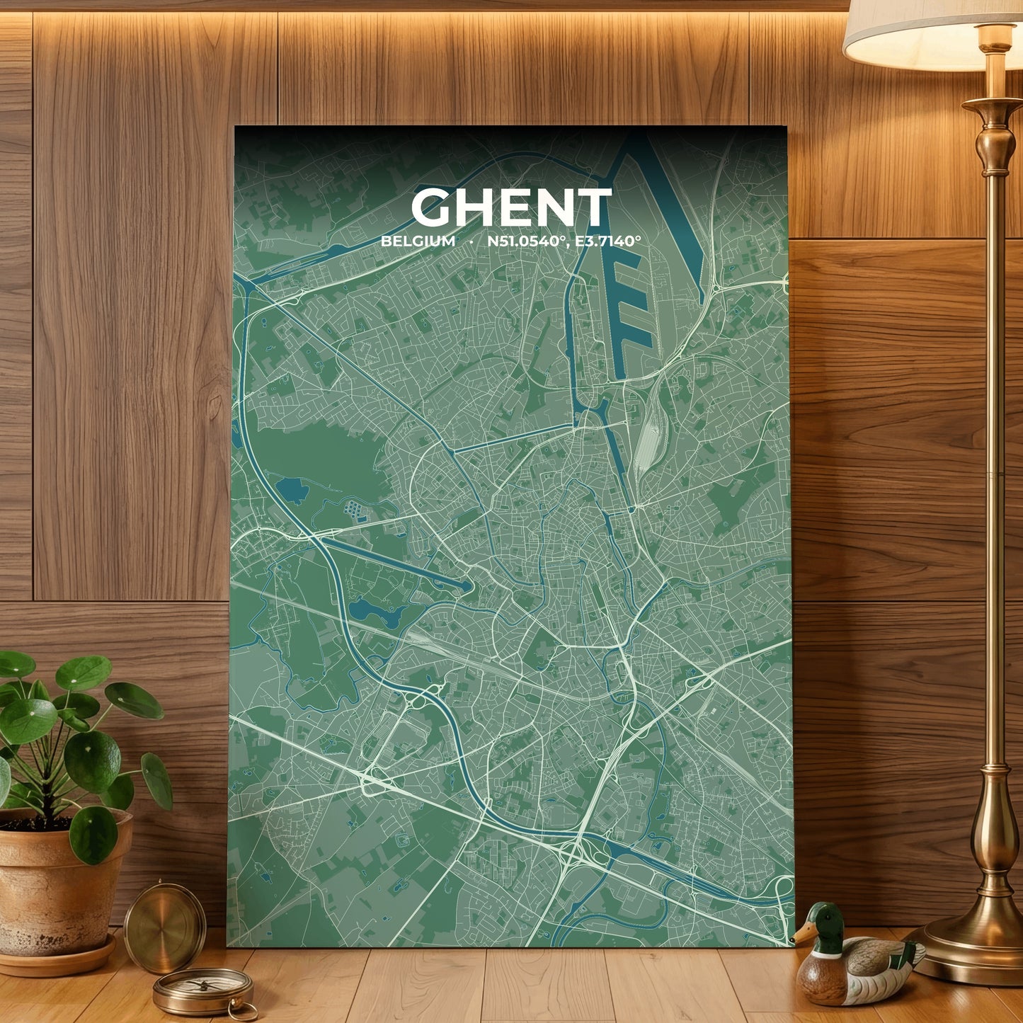 Ghent Mist Map Poster