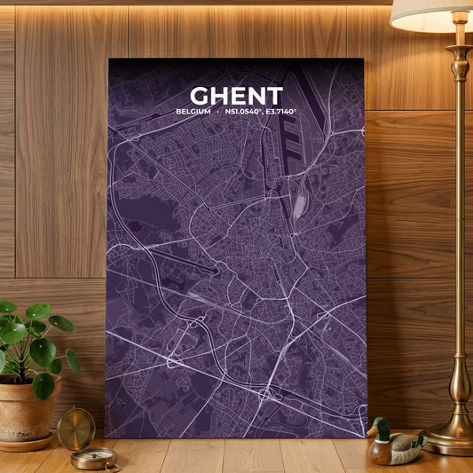 Ghent Dusk Map Poster