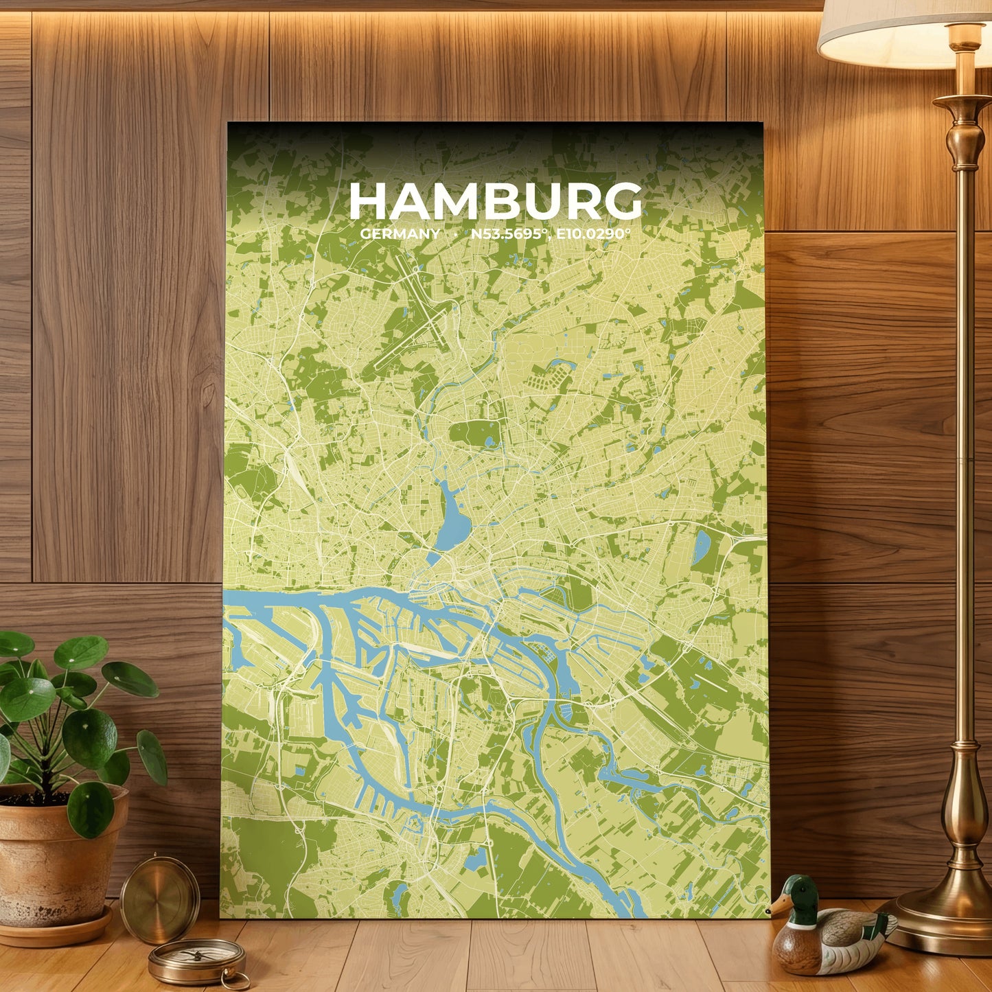 Hamburg Fern Map Poster