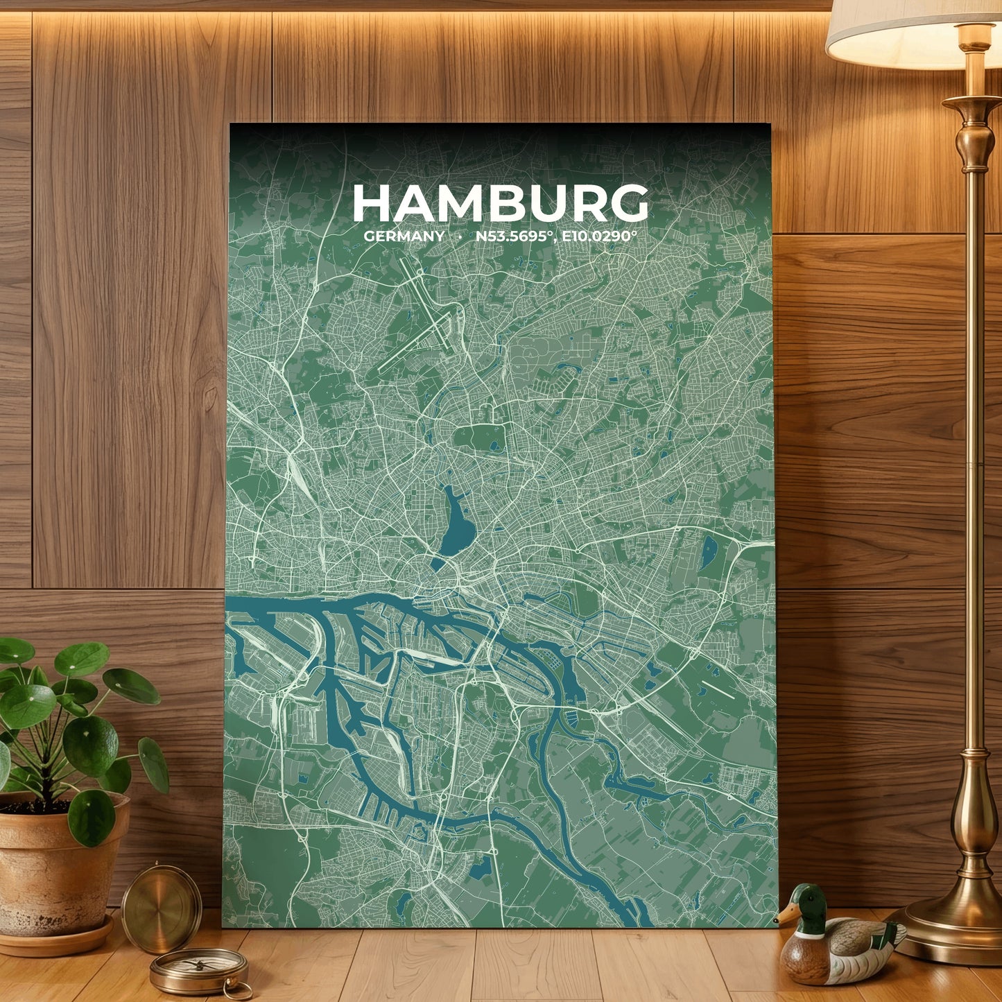 Hamburg Mist Map Poster