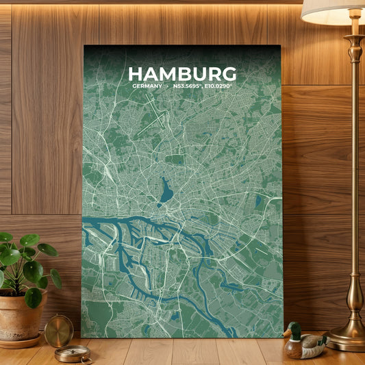 Hamburg Mist Map Poster