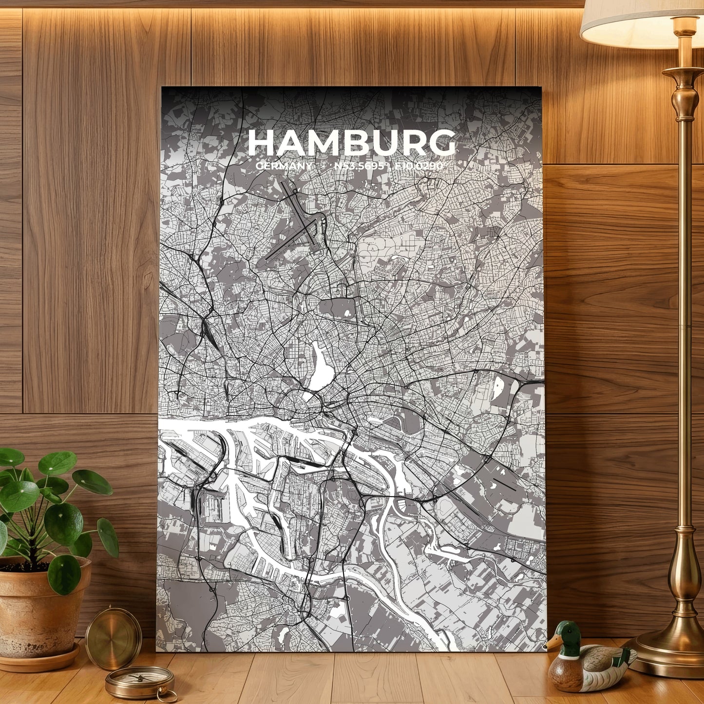 Hamburg Ash Map Poster