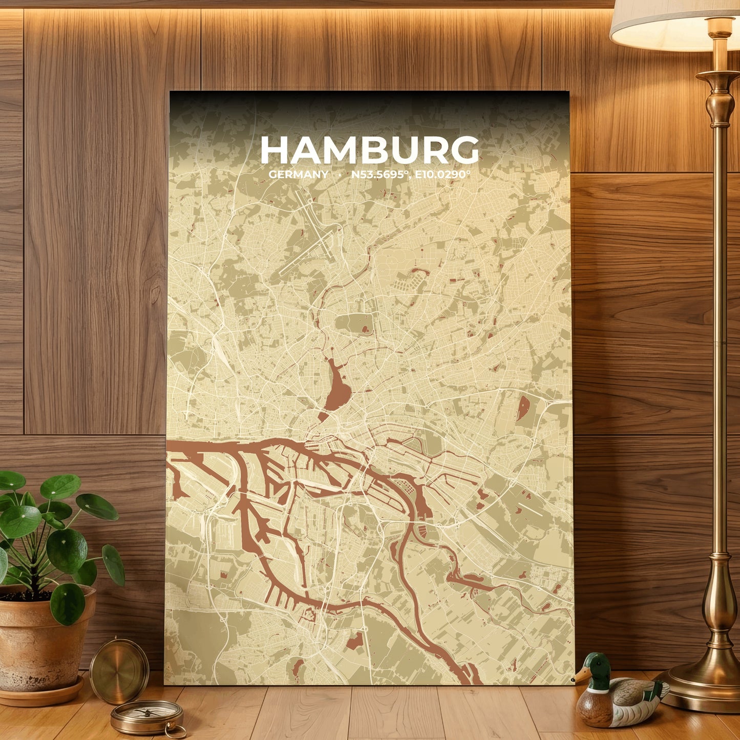 Hamburg Ember Map Poster