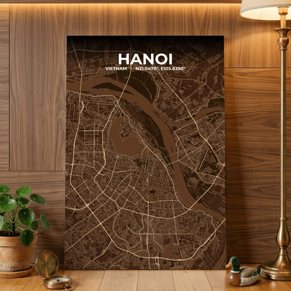 Hanoi Plum Map Poster