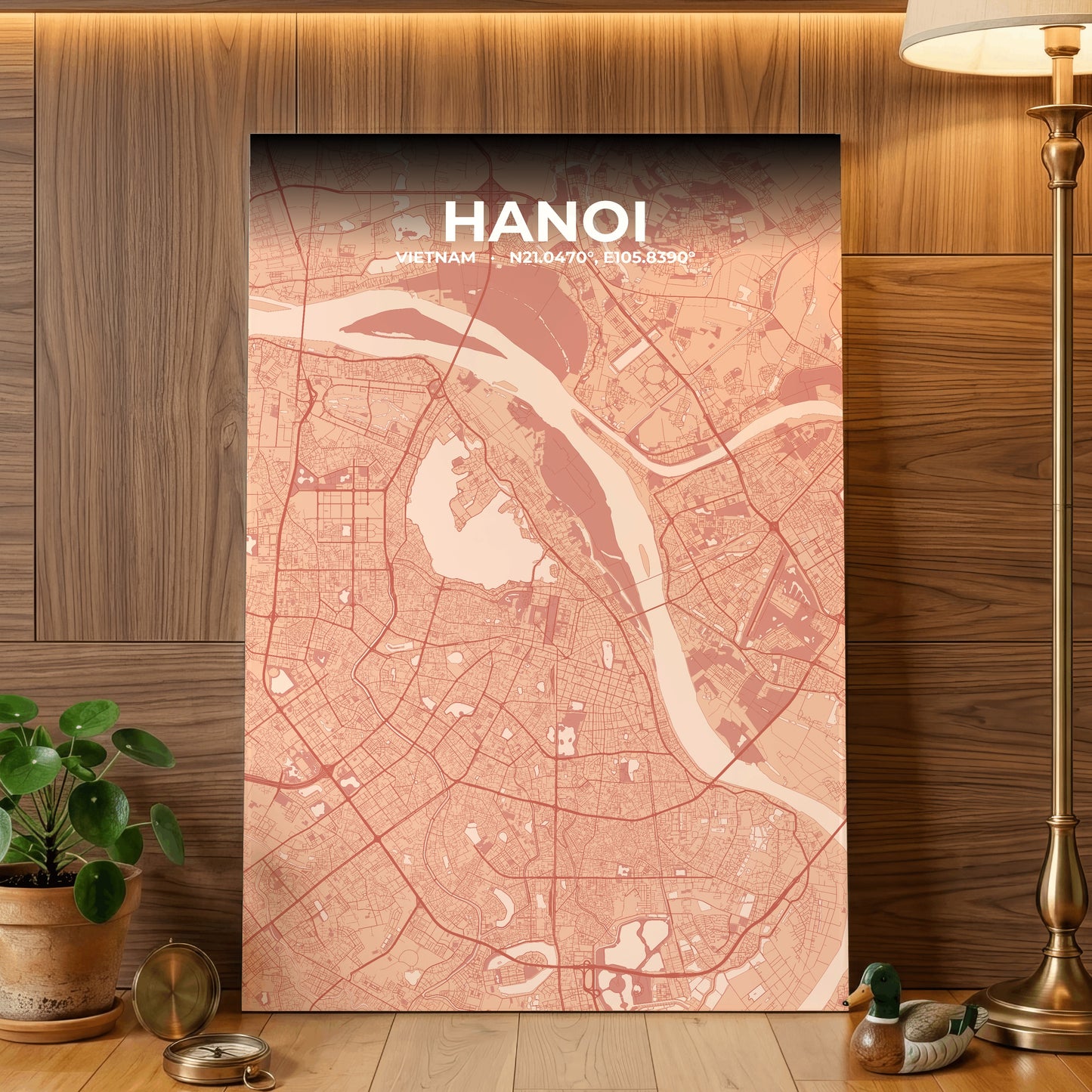 Hanoi Blush Map Poster