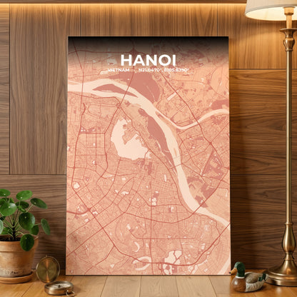 Hanoi Blush Map Poster
