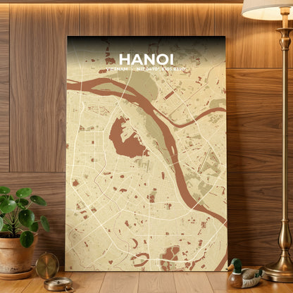 Hanoi Ember Map Poster