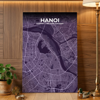 Hanoi Dusk Map Poster