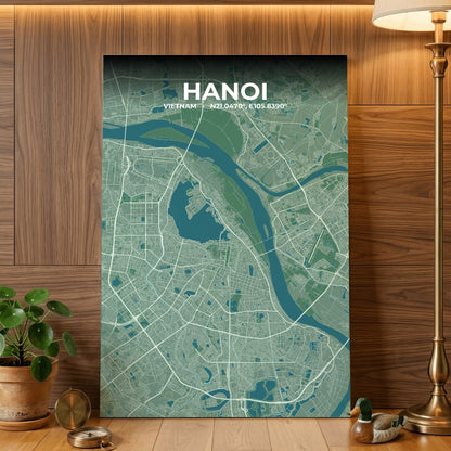Hanoi Mist Map Poster