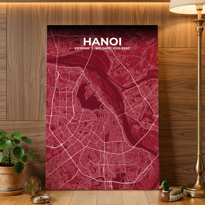 Hanoi Garnet Map Poster