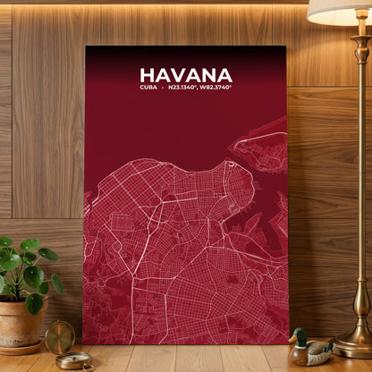 Havana Garnet Map Poster