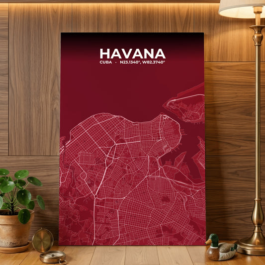 Havana Garnet Map Poster