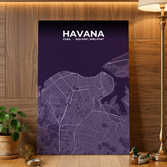 Havana Dusk Map Poster