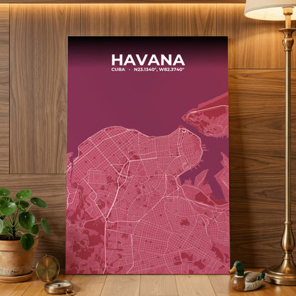 Havana Scarlet Map Poster