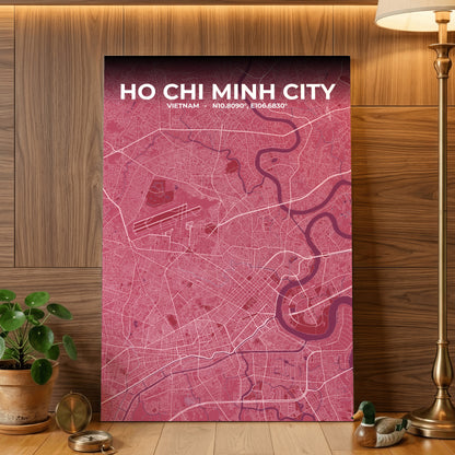 Ho Chi Minh City Scarlet Map Poster
