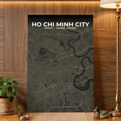 Ho Chi Minh City Sable Map Poster