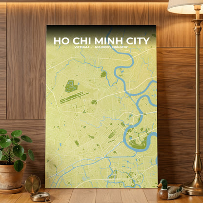 Ho Chi Minh City Fern Map Poster