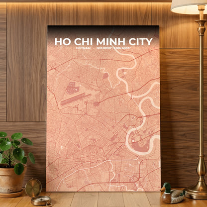 Ho Chi Minh City Blush Map Poster