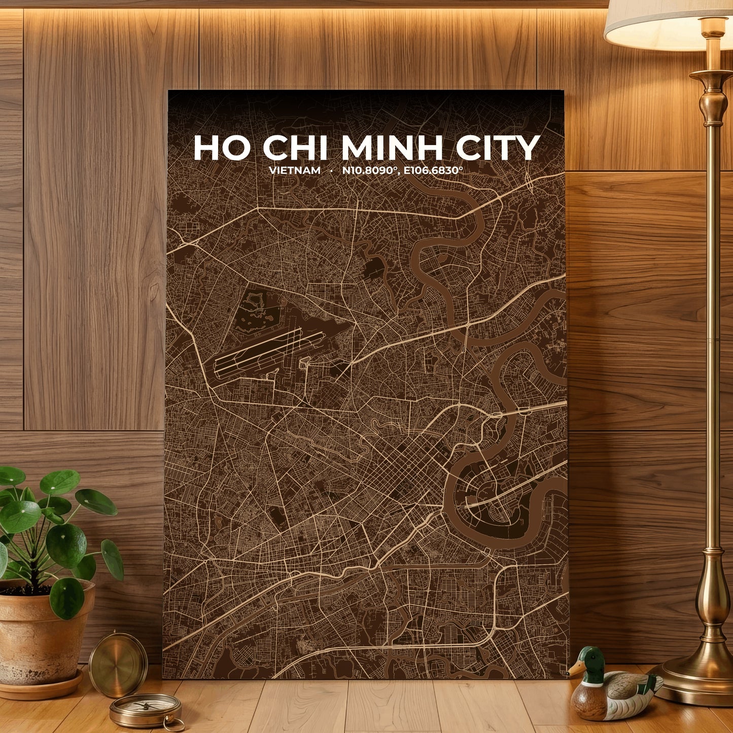 Ho Chi Minh City Plum Map Poster