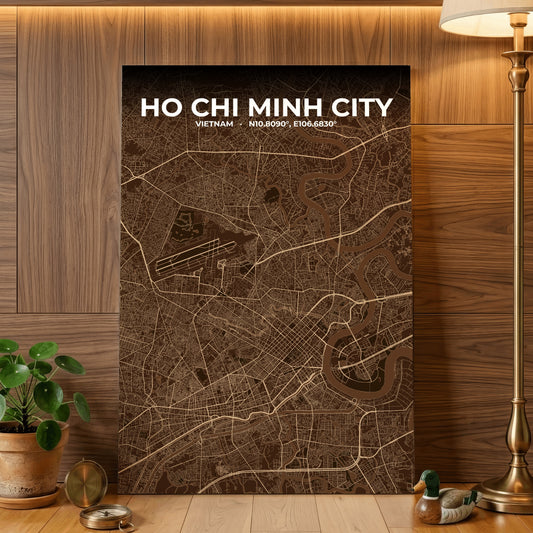 Ho Chi Minh City Plum Map Poster