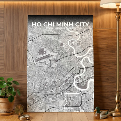 Ho Chi Minh City Ash Map Poster