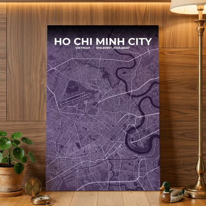 Ho Chi Minh City Dusk Map Poster