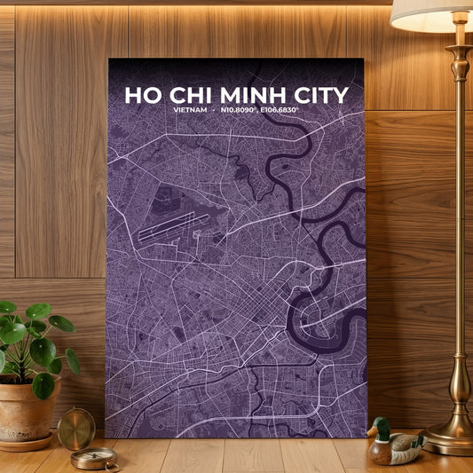 Ho Chi Minh City Dusk Map Poster