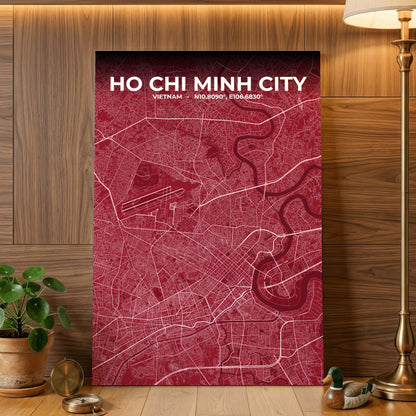 Ho Chi Minh City Garnet Map Poster