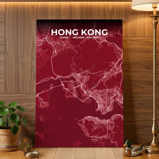 Hong Kong Garnet Map Poster
