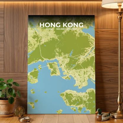 Hong Kong Fern Map Poster