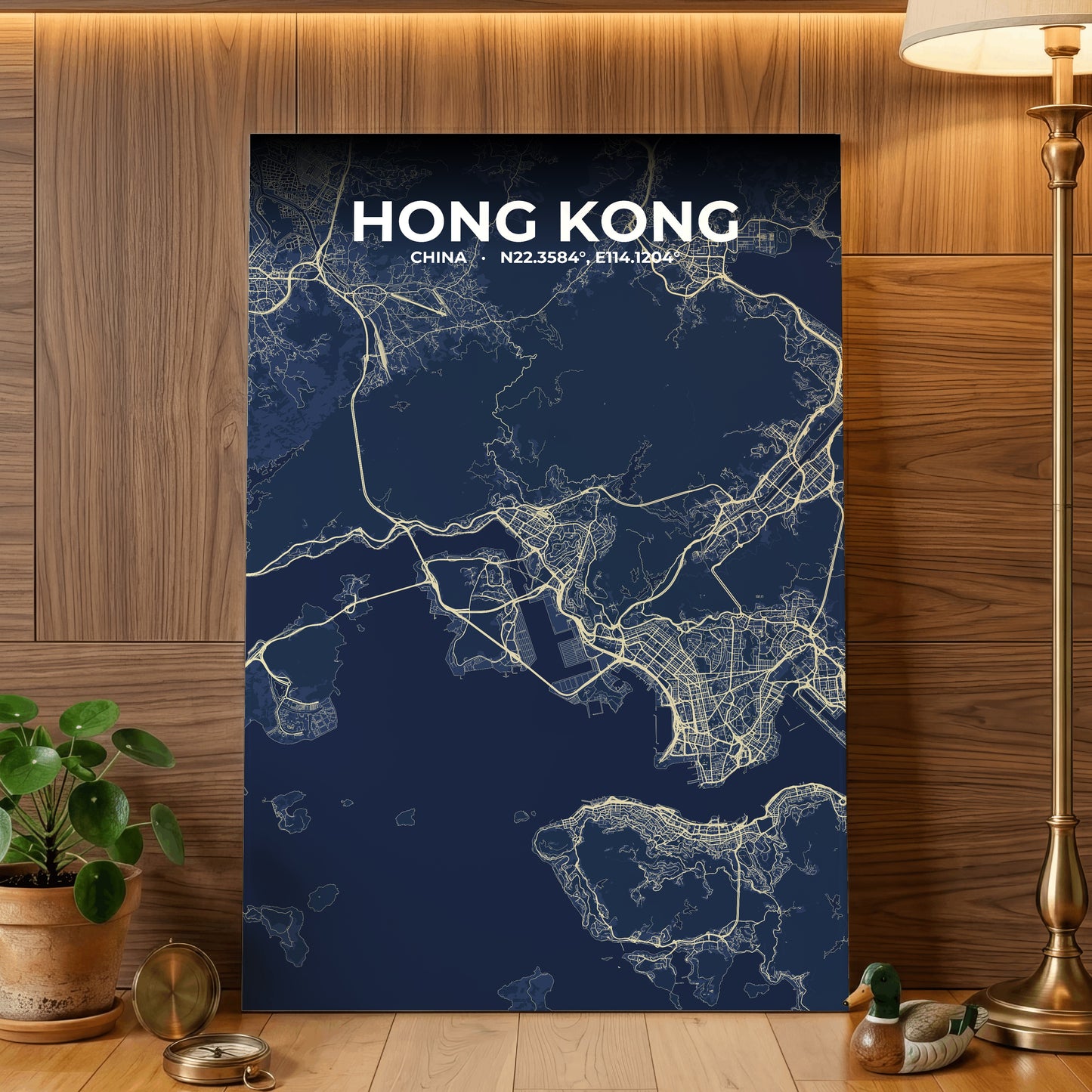 Hong Kong Anchor Map Poster