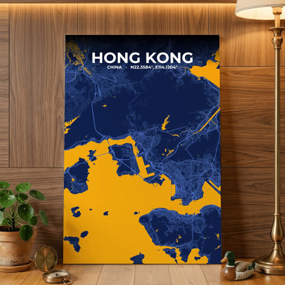 Hong Kong Ink Map Poster