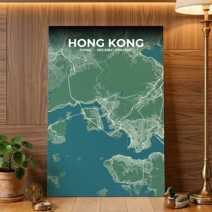 Hong Kong Mist Map Poster