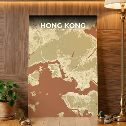 Hong Kong Ember Map Poster