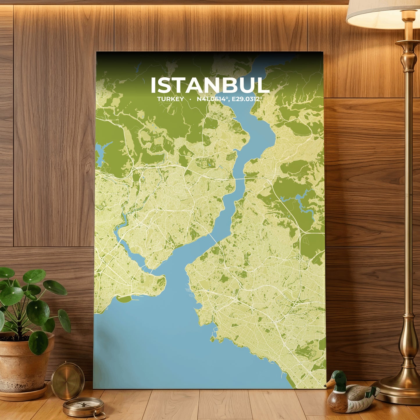 Istanbul Fern Map Poster