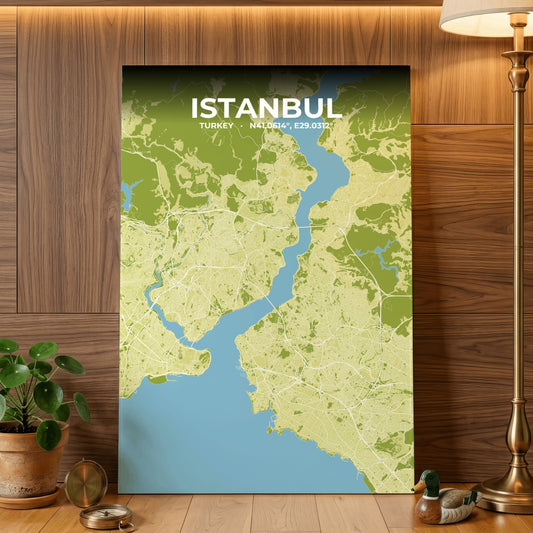 Istanbul Fern Map Poster