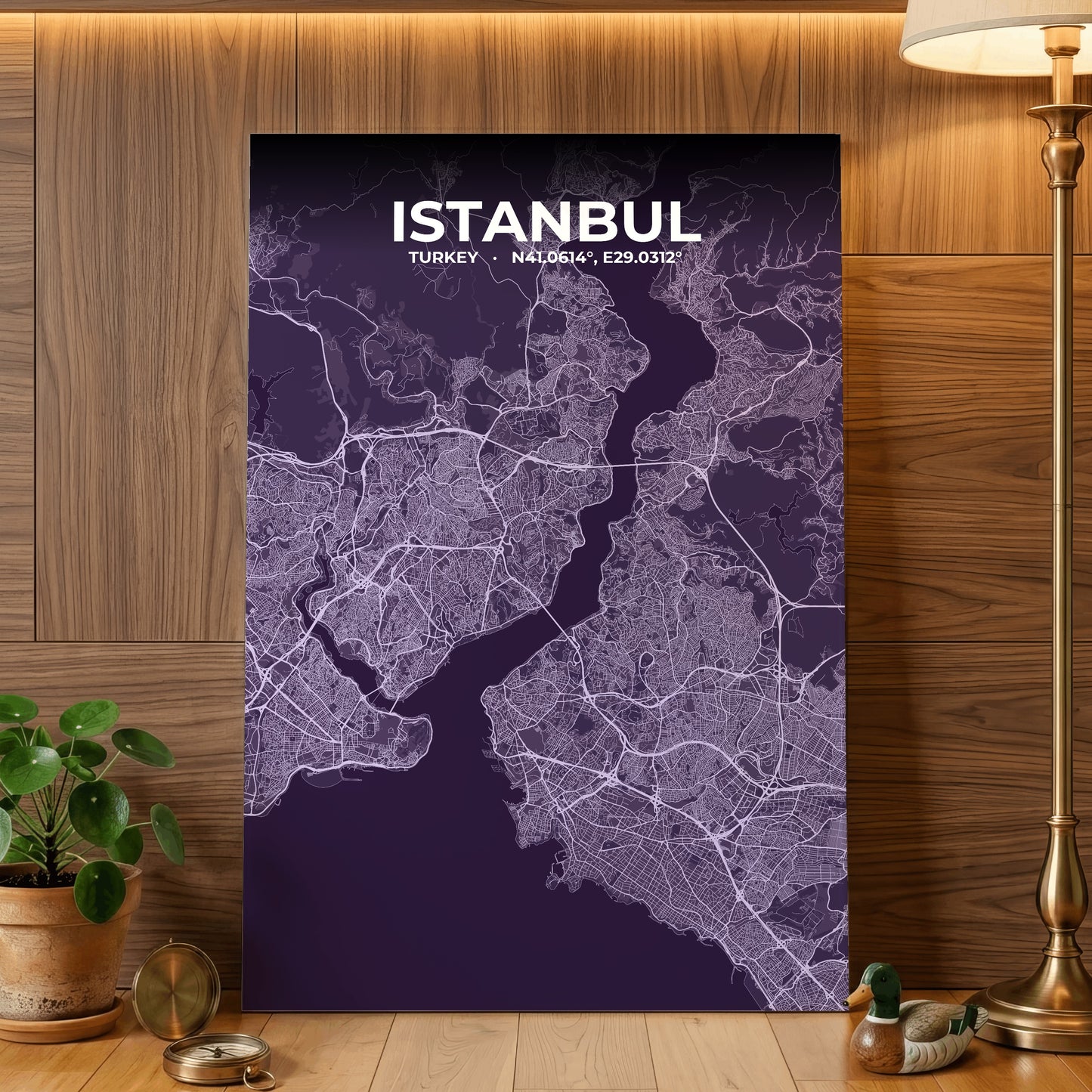 Istanbul Dusk Map Poster