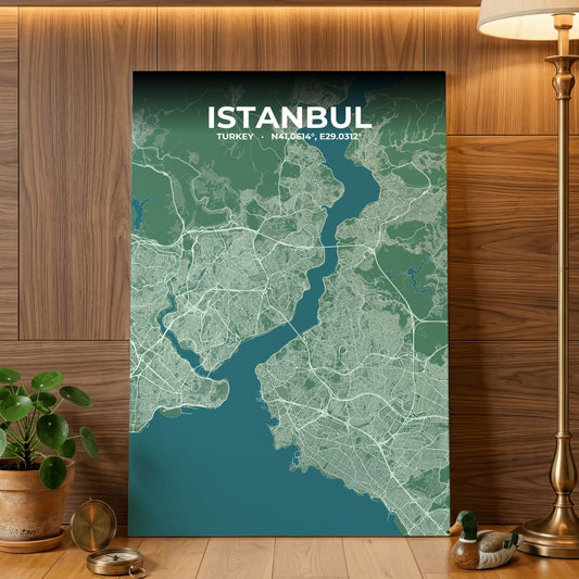 Istanbul Mist Map Poster