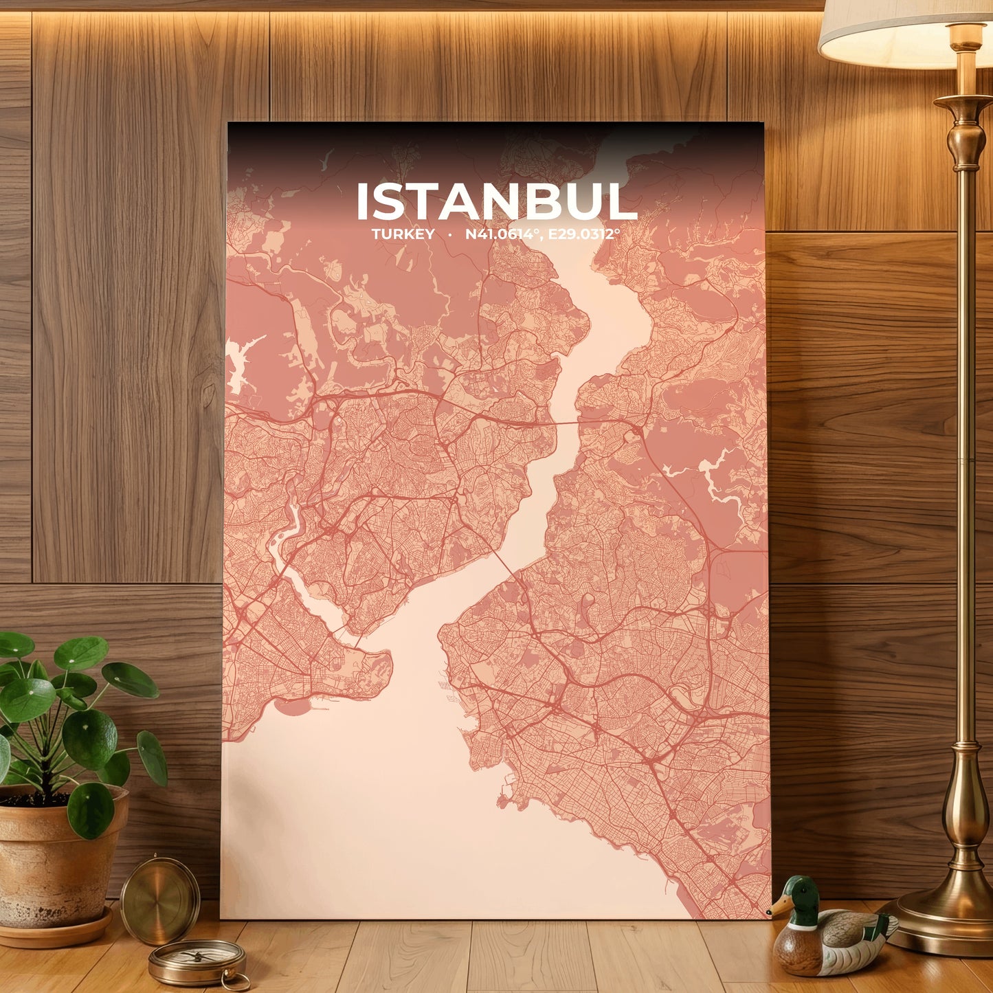 Istanbul Blush Map Poster