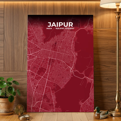 Jaipur Garnet Map Poster