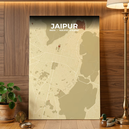 Jaipur Ember Map Poster