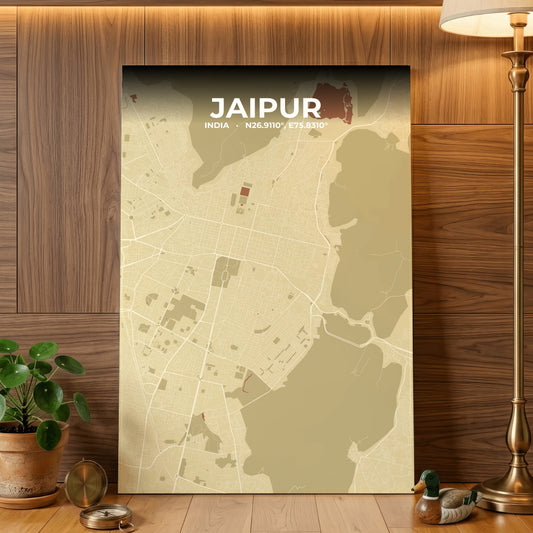 Jaipur Ember Map Poster
