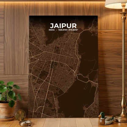 Jaipur Plum Map Poster