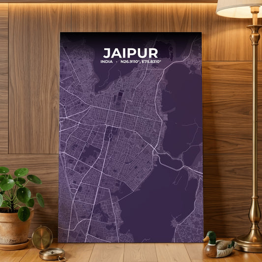 Jaipur Dusk Map Poster
